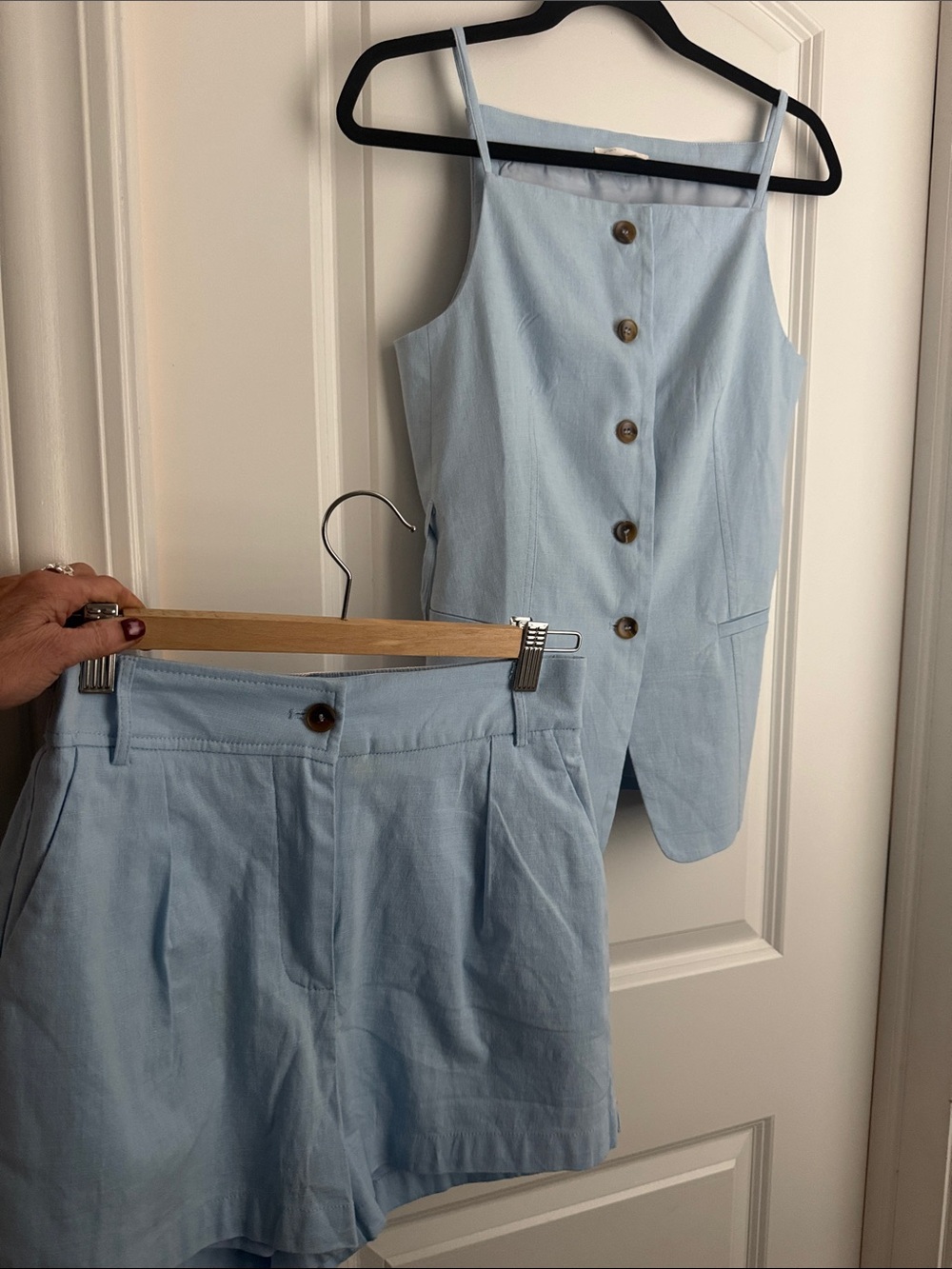 entro RUSH outfit NEW no tagsPale Blue Women's Bermuda Shorts Set